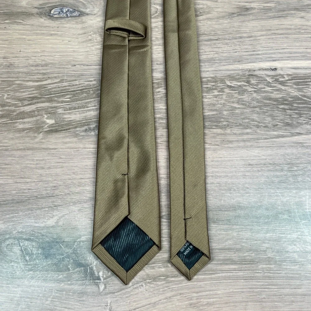 Mens Solid Brown Diagonal Stripe Necktie‎ Polyester Formal Business